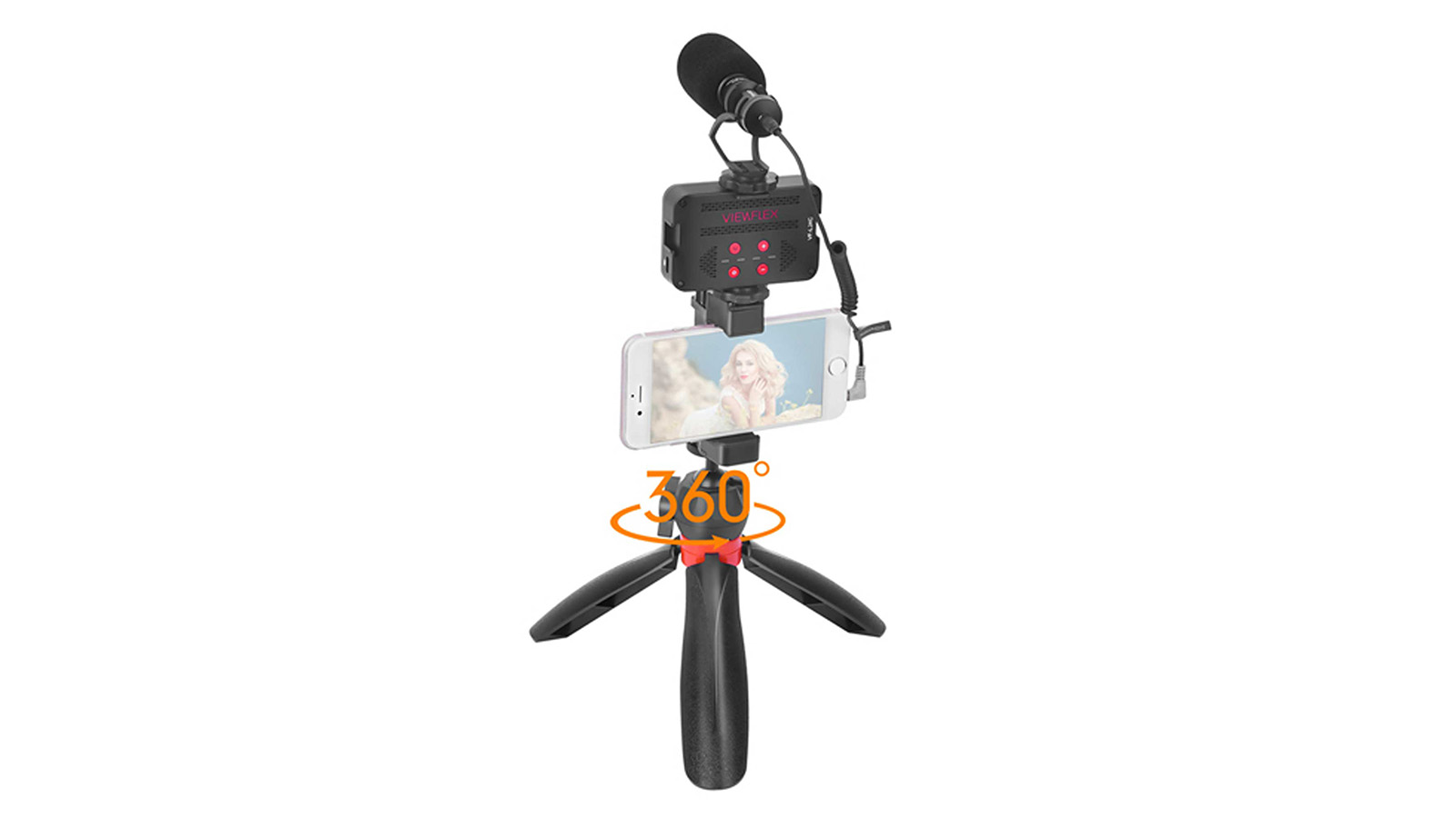 مشخصات کیت نگهدارنده موبایل کامیکا مدل CVM-VM10-K5 همراه نور و میکروفون