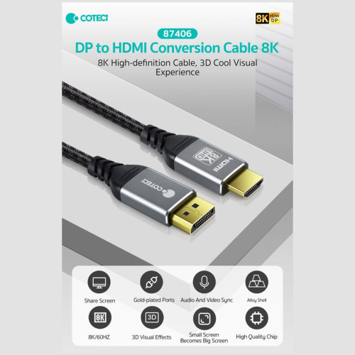 کابل Display به HDMI کوتسی مدل 87406 طول سه متر - Image 3