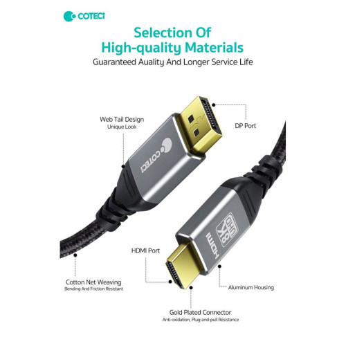 کابل Display به HDMI کوتسی مدل 87406 طول یک متر - Image 6