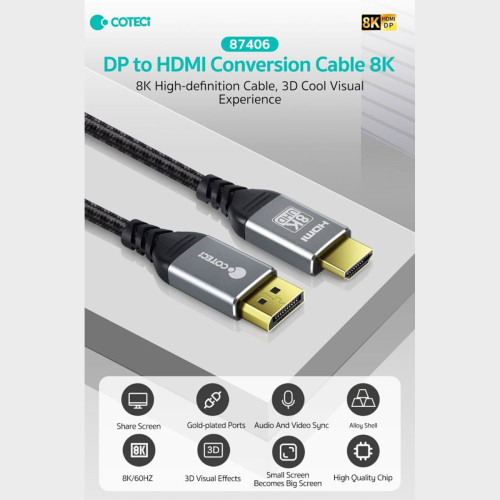 کابل Display به HDMI کوتسی مدل 87406 طول یک متر - Image 2