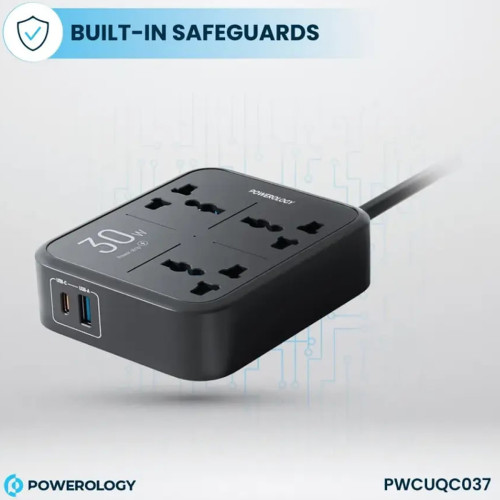 چند راهی و محافظ برق سه سوکت پاورولوژی مدل PWCUQC037 - Image 10