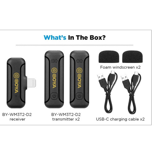 میکروفون یقه ای بی سیم بویا مدل BY-WM3T2-D2 رابط Lightning - Image 5