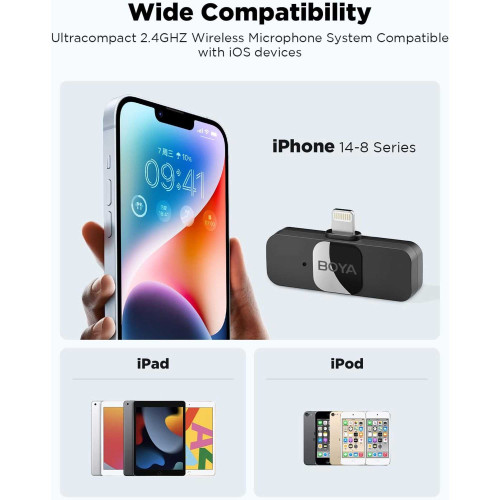 میکروفون یقه ای بی سیم بویا مدل BY-V2 رابط Lightning - Image 7
