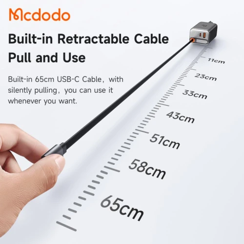 شارژر دیواری فست شارژ با کابل جمع شونده مک دودو مدل CH4100 - Image 6