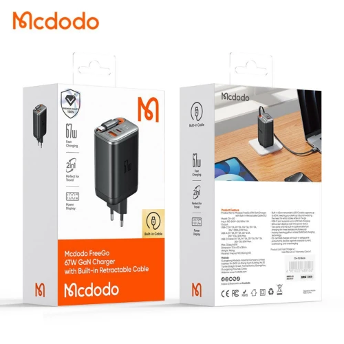 شارژر دیواری فست شارژ با کابل جمع شونده مک دودو مدل CH4100 - Image 16