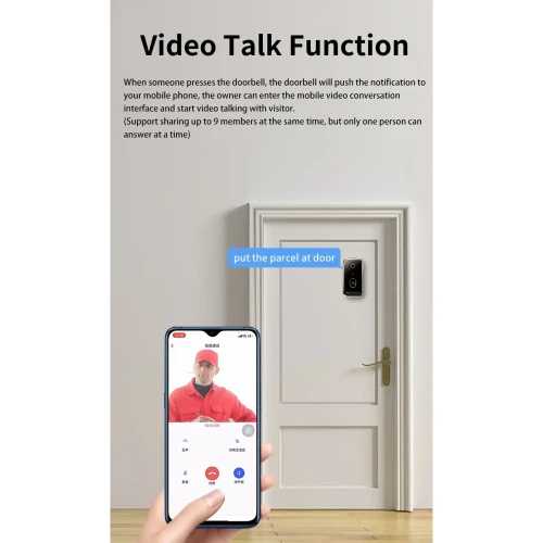 زنگ درب تصویری مدل X10 با قابلیت دید در شب - Image 5